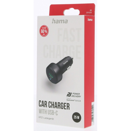 Car Charger QC PD USB-C 25W black