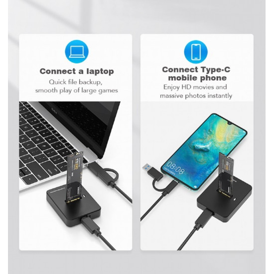 Docking station cesktop USB-C M.2 SATA NVME