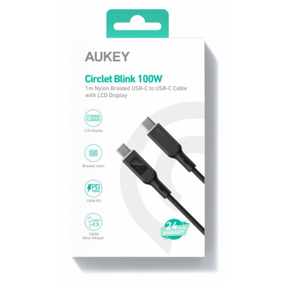 AUKEY CB-MCC102 Nylon C able USB C - USB C 1.8m