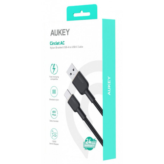 AUKEY CB-NAC2 Nylon cab le USB C - USB A 1.8m 3