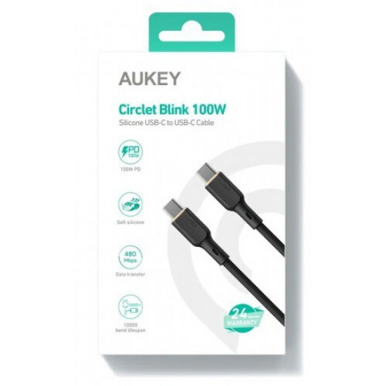 AUKEY CB-SCC101 Silicon Cable USB C - USB C 1m