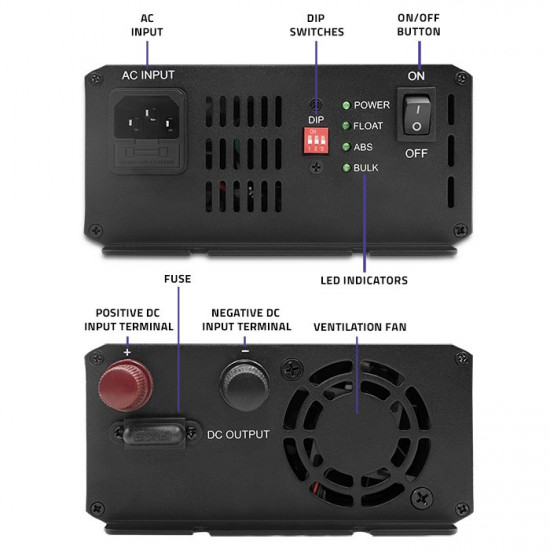 Charger for LiFePO4 AGM GEL SLA batteries, 10A