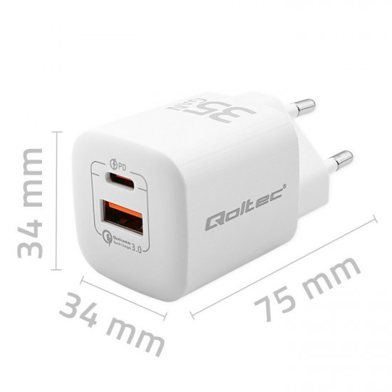 GaN ULTRA 35W charger 5V 20V, 2.25A 3A, USB C