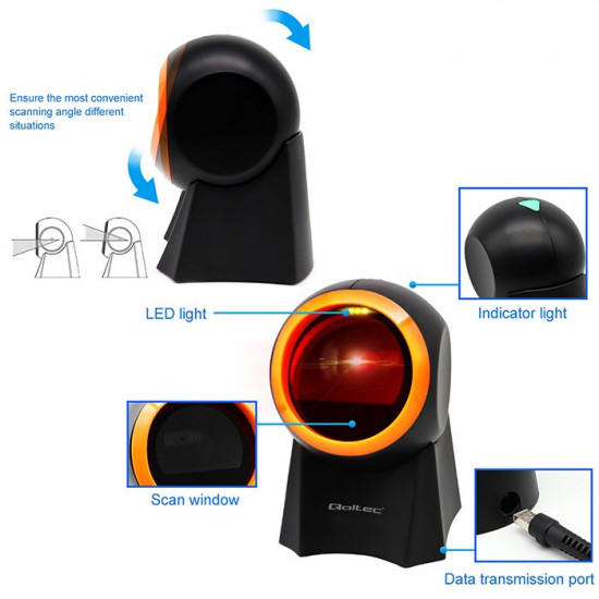 Wired desktop barcode scanner 1D, 2D