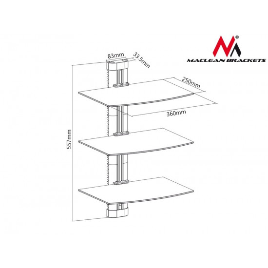 DVD shelf holder for DVD 8kg MC-664