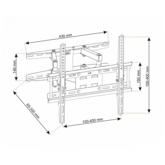 Bracket for TV 23-60 LED / LCD 45kg UX150 adjustable vertical/horizontal