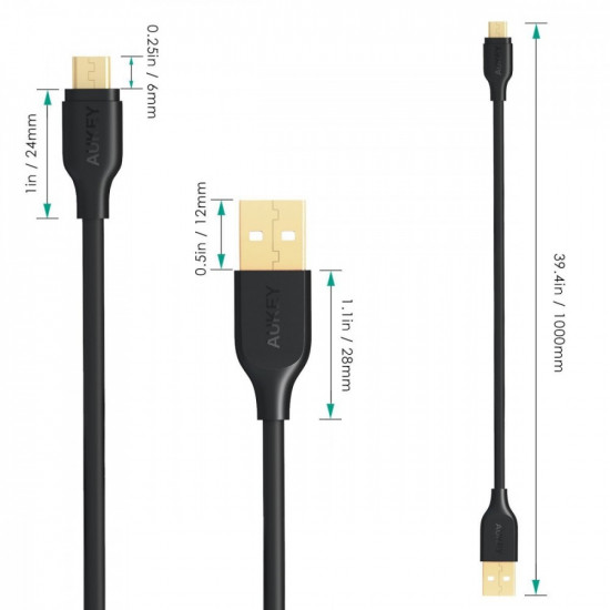 CB-MD1 Black quick cable Quick Charge micro USB-USB | 1m | 5A | 480 Mbps