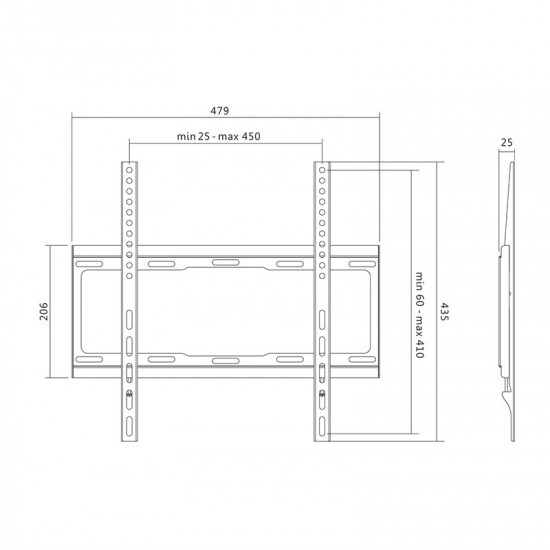 TV wall mount, fix, 32-55', max.40kg