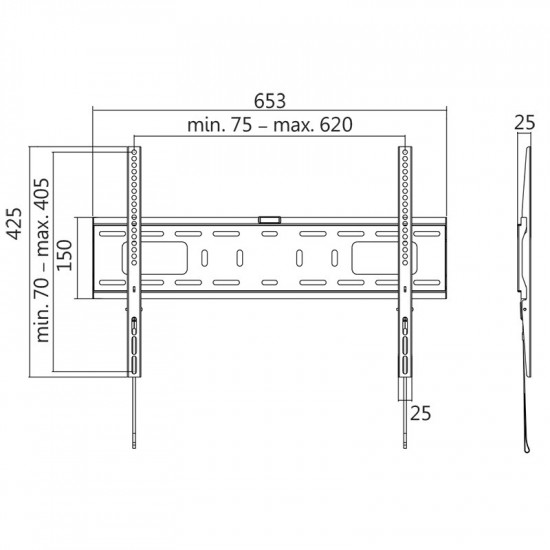 TV wall mount VESA, 37-70', max. 50kg