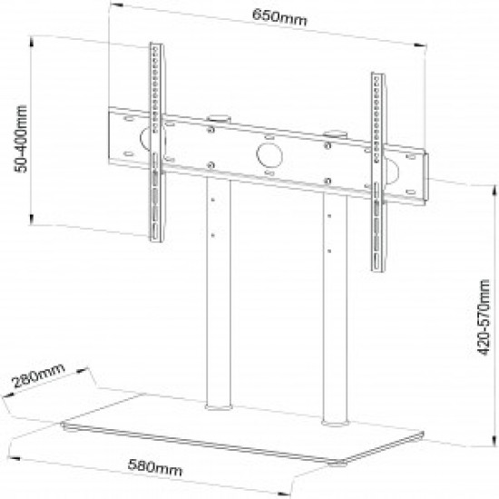 Minitable/stand + TV holder 32-65 inches 50kg SD-32 