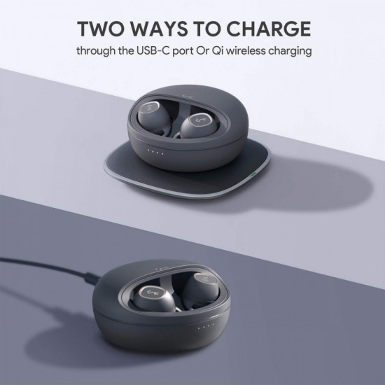 EP-T10 Dark Grey Premium True Wireless Bluetooth Earbuds | IPX5 | A2DP | AVRCP | HFP | HSP | SBC | AAC | 88dB | 16Ohm