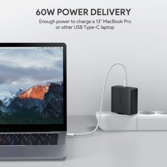 PA-D3 Wall Charger 2xUSB Power Delivery (1xUSB+1xUSB C) 5.4A 60W Dynamic Detect