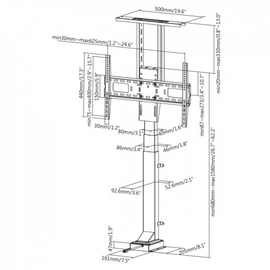 Electric TV Lift 37-65 Remote MC-866