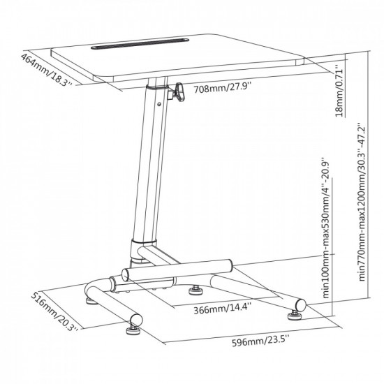 Adjustable Stand Table Maclean MC-849