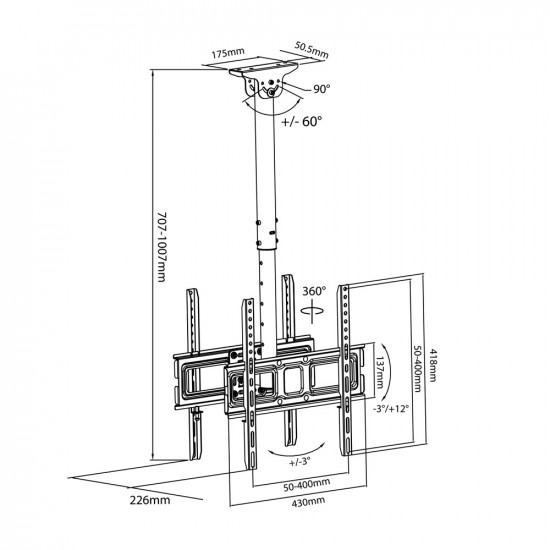 Bracket for 2 TV Mount Maclean MC-944