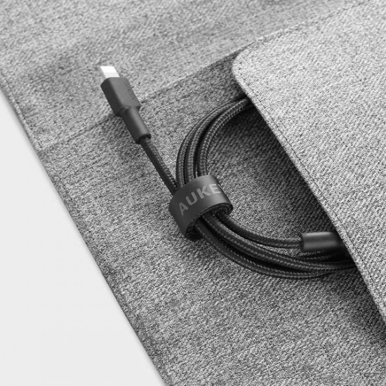 Cable CB-CL02 Black nylon Lightning-USB C | USB Power Delivery USB-PD | certificate MFi Apple