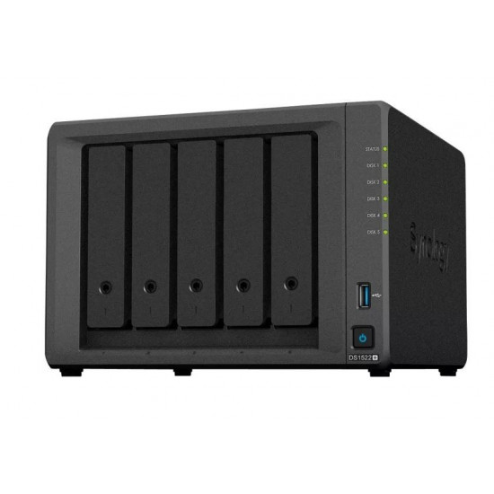 Server NAS DS1522+ 5x0HDD AMD Ryzen R1600 2,6Ghz 8GB 4x1GbE RJ45 3Y 