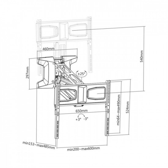 Electric wall TV bracket Maclen MC-891