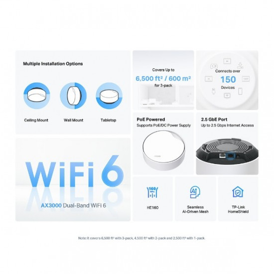 Wifi system Deco X50-PoE (3-pack) AX3000