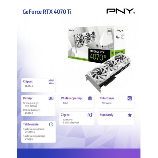 Graphic card GeForce RTX 4070 Ti 12GB LED Verto white