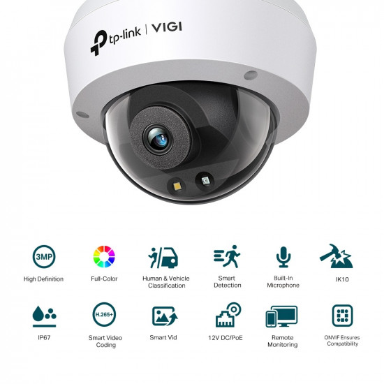 Network camera VIGI C230(4mm) 3MP Full-Color Dome