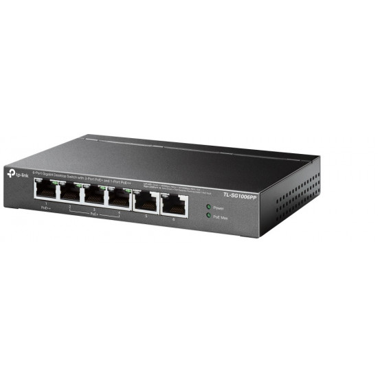 NET SWITCH 6PORT 3POE+/1POE++/TL-SG1006PP TP-LINK