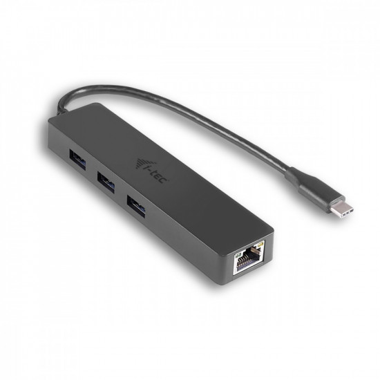 i-tec USB-C Slim 3-port HUB z adapterem Gigabit