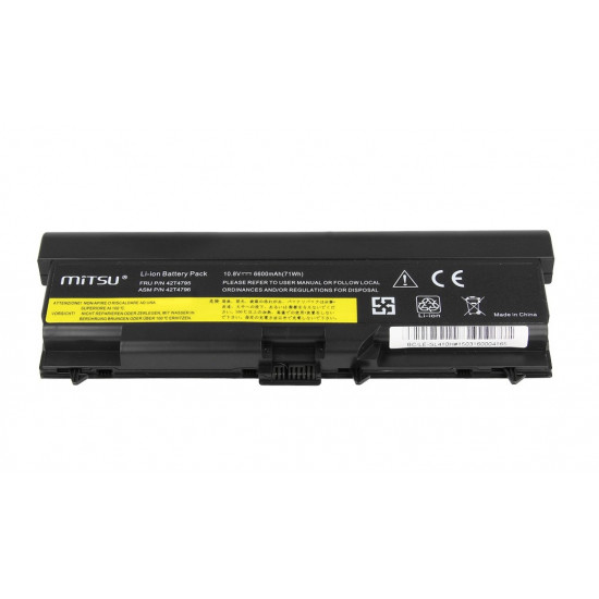 Battery for Lenovo E40, E50, SL410, SL510 6600 mAh (71 Wh) 10.8 - 11.1 Volt