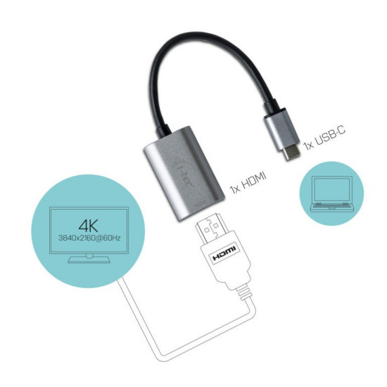 Adapter USB-C 3.1 - HDMI 4K Ultra HD 60Hz copmatible with Thunderbolt 3 