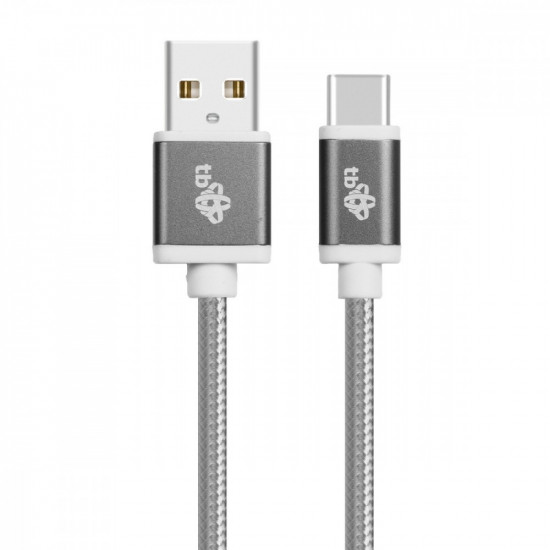 Cable USB - USB C 1.5 m gray tape