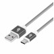 Cable USB - USB C 1.5 m gray tape