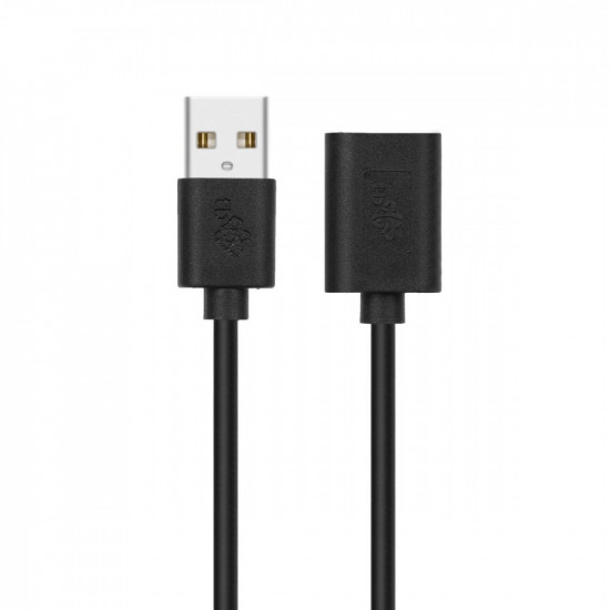 Extension cord USB AM-AF 1.8 m black