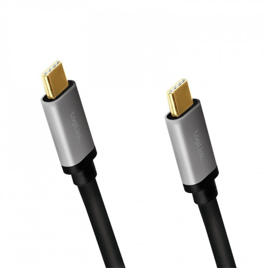 USB-C M/M cable, PD, alu, 1.5m