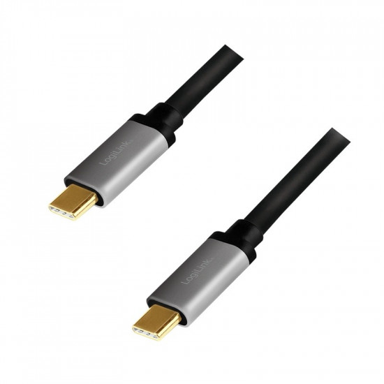 USB-C M/M cable, PD, alu, 1.5m