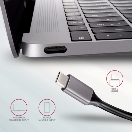 Hub HMC-5 2x USB-A, HDMI, SD/microSD, USB 3.2 Gen 1, PD 100W, 20cm USB-C cable