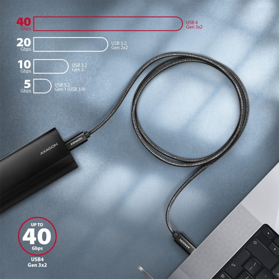 AXAGON BUCM432-CM10AB c able USB-C-USB-C, USB4.