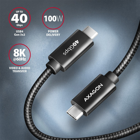 AXAGON BUCM432-CM10AB c able USB-C-USB-C, USB4.