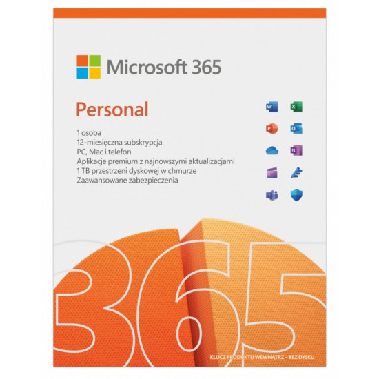 Microsoft 365 Personal PL P10 1Y 1User/5Devices Win/Mac Medialess Box QQ2-01752