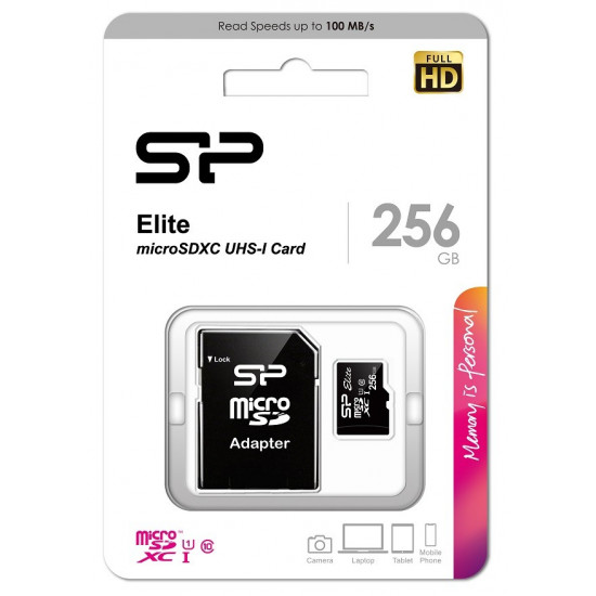 microSDXC card 256GB U1 10MB/S CL10 elite + adapter