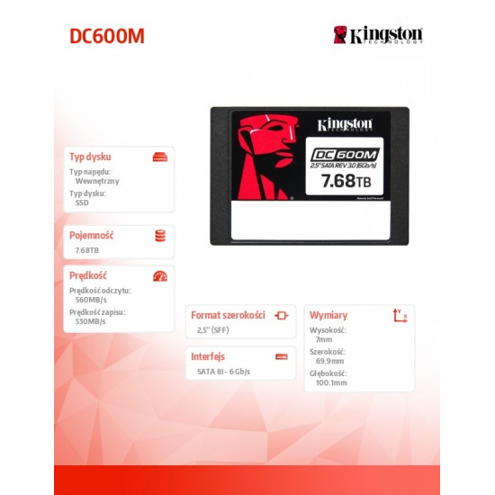 SSD drive DC600M 7680GB