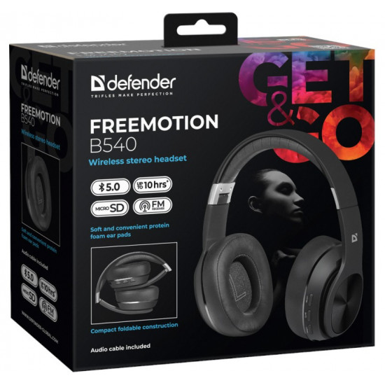 BLUETOOTH HEADPHONES FREEMOTION B540 black