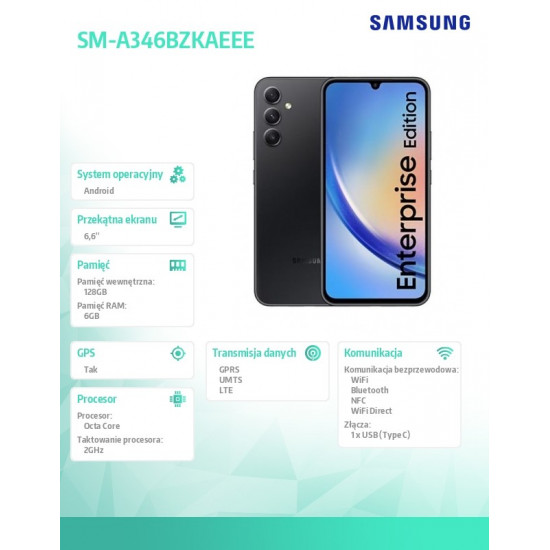 Smartphone Galaxy A34 DualSIM 5G 6/128GB Enterprise black