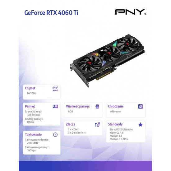 Graphic card GeForce RTX 4060 Ti 8GB XLR8 Gaming Verto