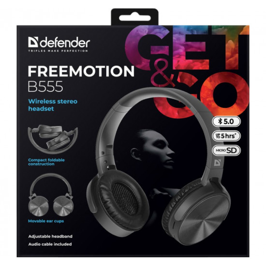 BLUETOOTH HEADPHONES FR EMOTION B555 BLACK