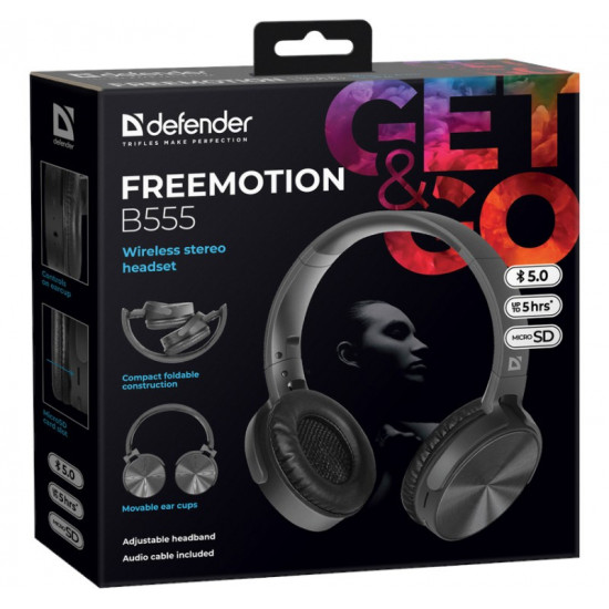 BLUETOOTH HEADPHONES FR EMOTION B555 BLACK