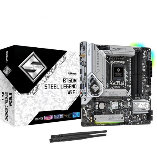 Motherboard B760M STEEL LEGEND WIFI s1700 4DDR5 DP/HDMI mATX