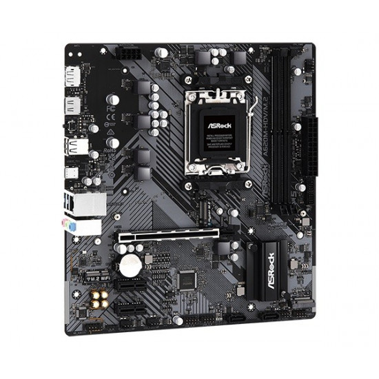 Mainboard|ASROCK|AMD A620|SAM5|Micro-ATX|Memory DDR5|Memory slots 2|2xPCI-Express 3.0 1x|1xPCI-Express 4.0 16x|2xM.2|1xHDMI|1xDisplayPort|2xUSB 2.0|2xUSB 3.2|1xUSB-C|1xRJ45|3xAudio port|A620M-HDV/M.2