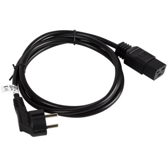 Cable power CEE 7/7 - IEC 320 C19 16A VDE 1.8M black