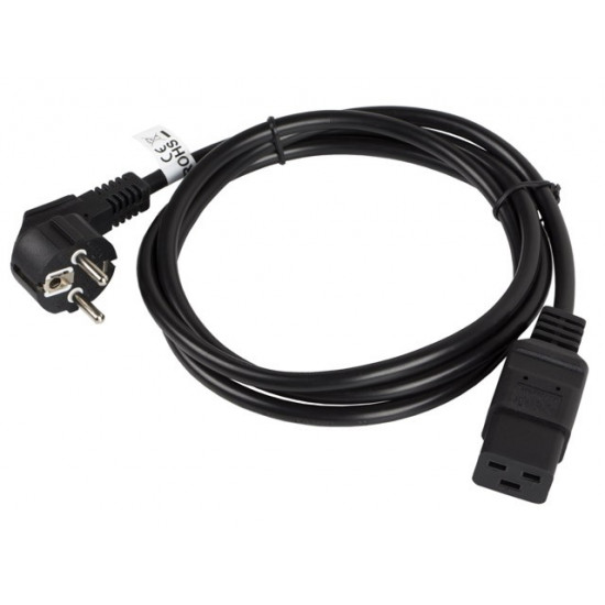 Cable power CEE 7/7 - IEC 320 C19 16A VDE 1.8M black