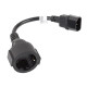 Extension power cable IEC 320 C14 - Schuko 20cm black